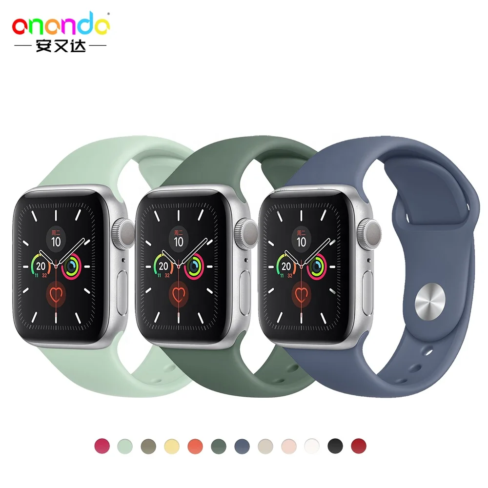 Silicone strap For Apple Watch band 44 mm/40mm iwatch Band 38mm 42mm Sport bracelet Rubber watchband for apple watch 5 4 3