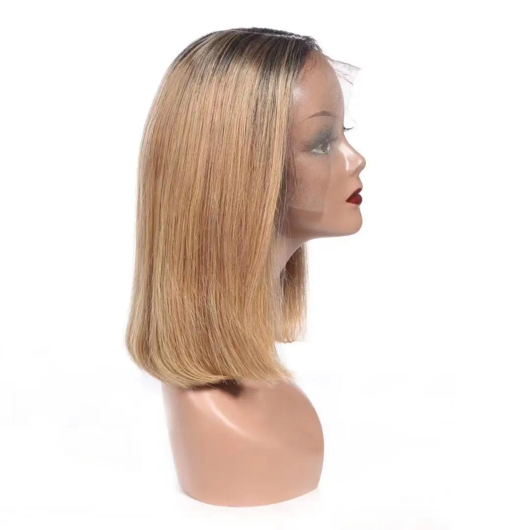 Hot sale ombre bob wig brazilian peruvian human hair short bob cut hd lace front and full lace wig 100% human hair vendors