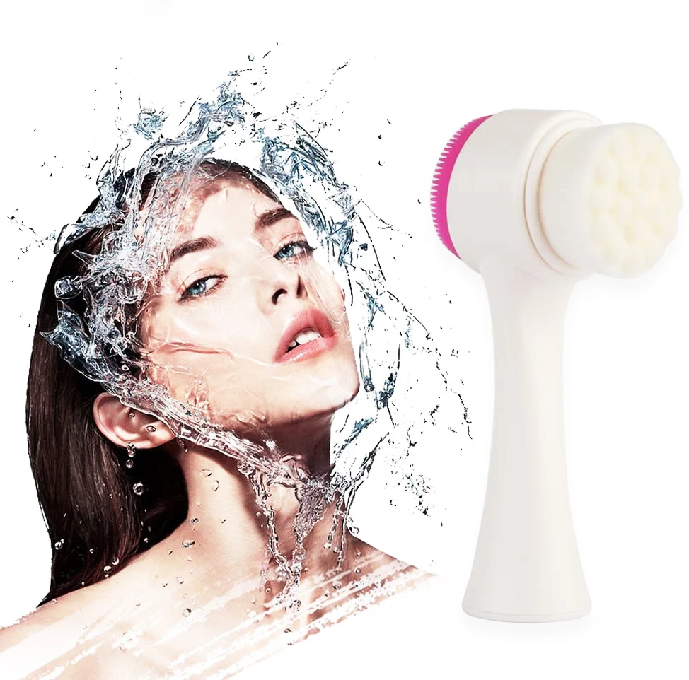 

Landora Double Side Silicone Face Washing Brush Facial Cleanser Portable 3D Face Cleaning Vibration Massage Skin Care Tool