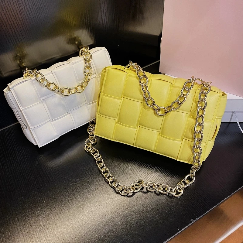 

High Quality Handbag Chain Shoulder Luxury Female Crossbody Lady Weave Flap Bags Fashion Women Purses