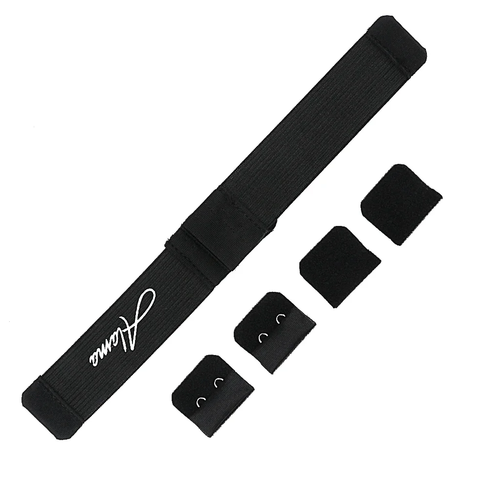 

32mm Wide Custom Logo Printed Black Color Adjustable Wig Elastic Band, Black/white, or other colors