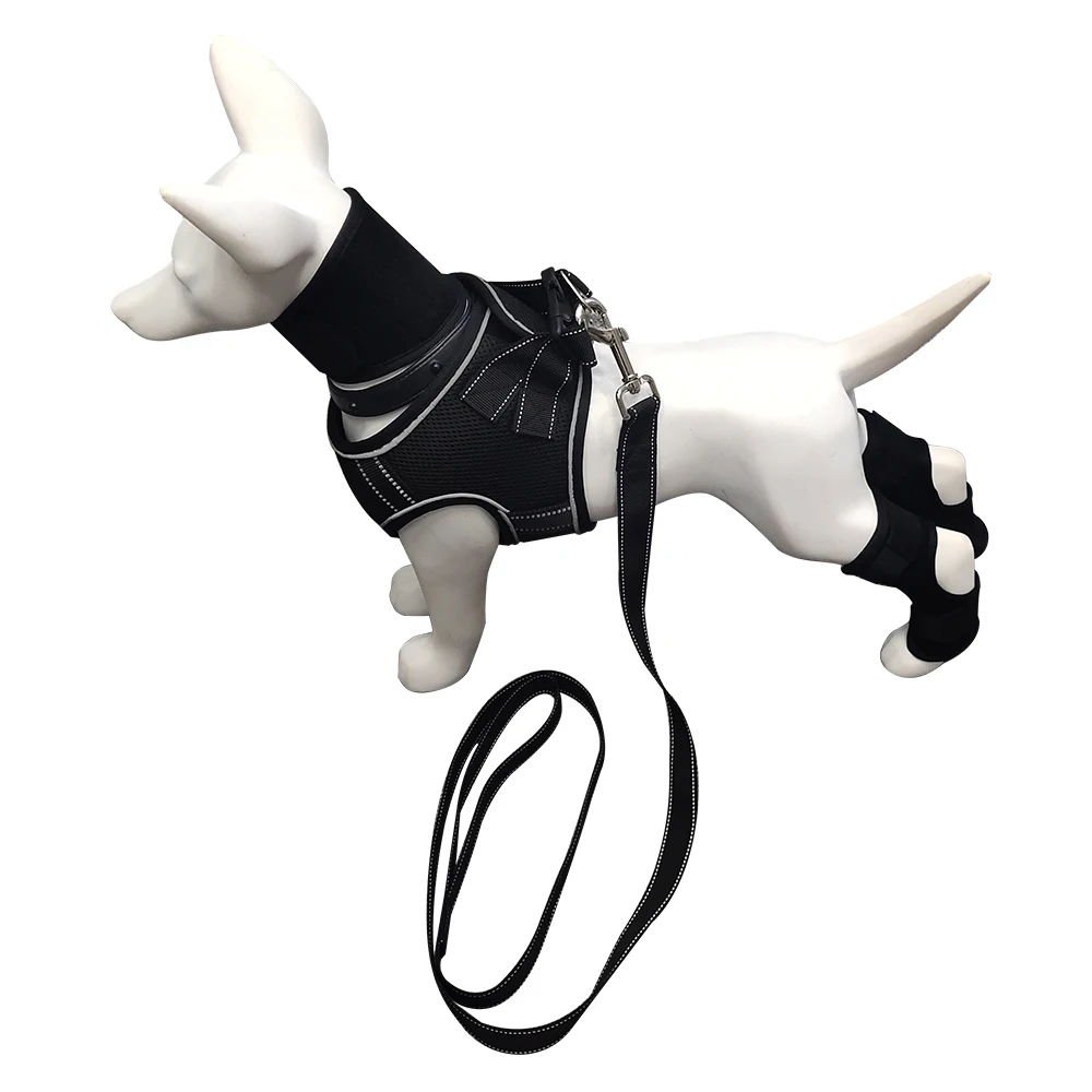 

Manufacturer Adjustable Nylon Pet Leash Harness Dog Collar With Belt, Black or customized