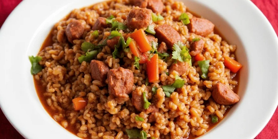 Side-by-side images of jambalaya, biryani, paella, and tagine showing spice connections