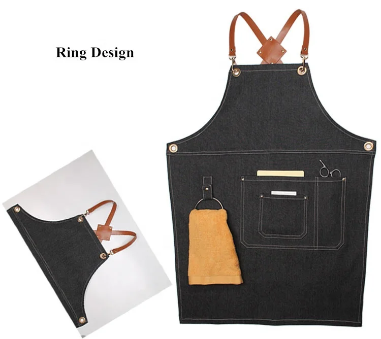 Utility Soft Jean Denim  Barista Apron By Using Antifoulings For Man And Woman