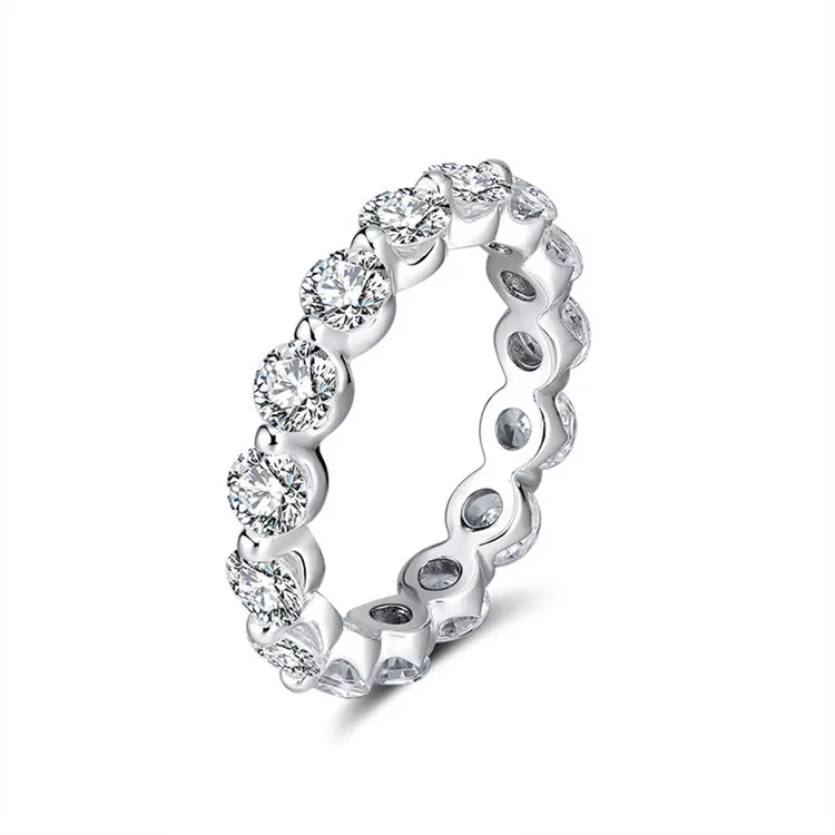 

Fashion Wholesale Pure Silver High Quality Classic 925 Sterling Silver Full Zircon Ring For Women