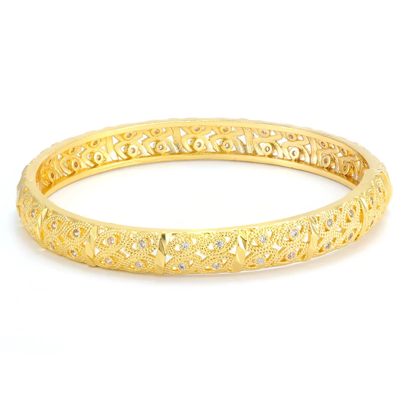 

High Quality Gold Plated Hollow Round Zircon Bracelet For Women