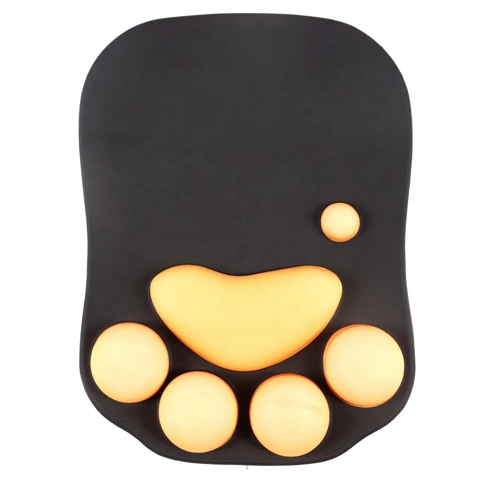 

New Custom design and logo soft gel silicone rest part cat paw wrist rest mouse pad