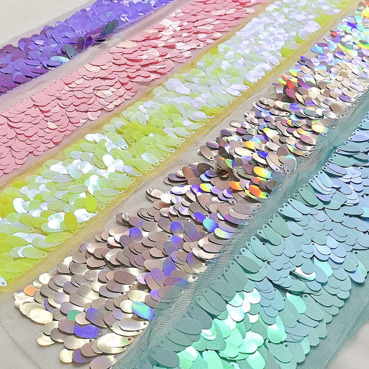 

Midi Ribbons Popular Soft Tulle Embroidery Sunflower Seeds Shape Big Sequin Ribbon Bow