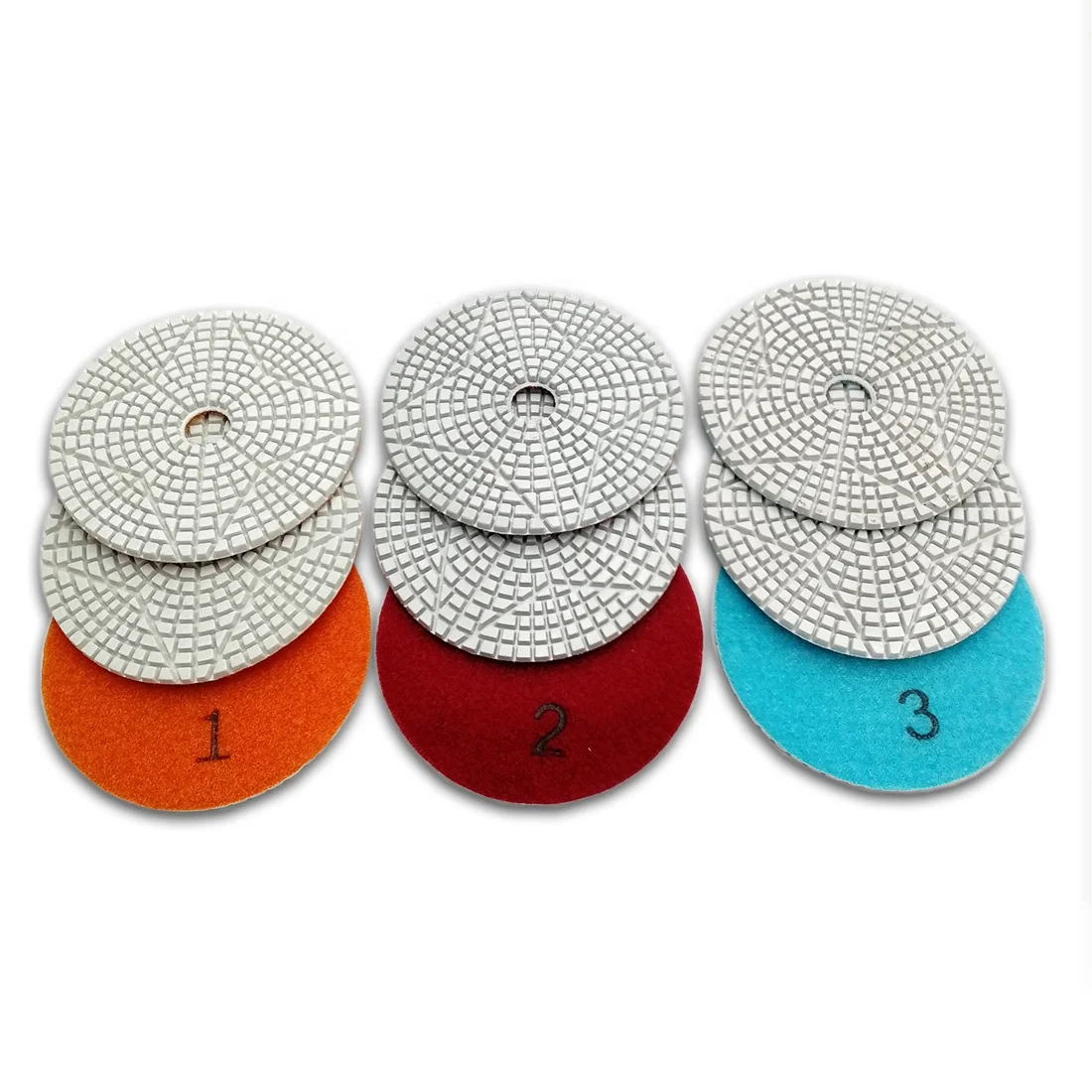 

SHDIATOOL 4 inch 3 Steps Diamond Polishing Pads Tools For Stone concrete tile
