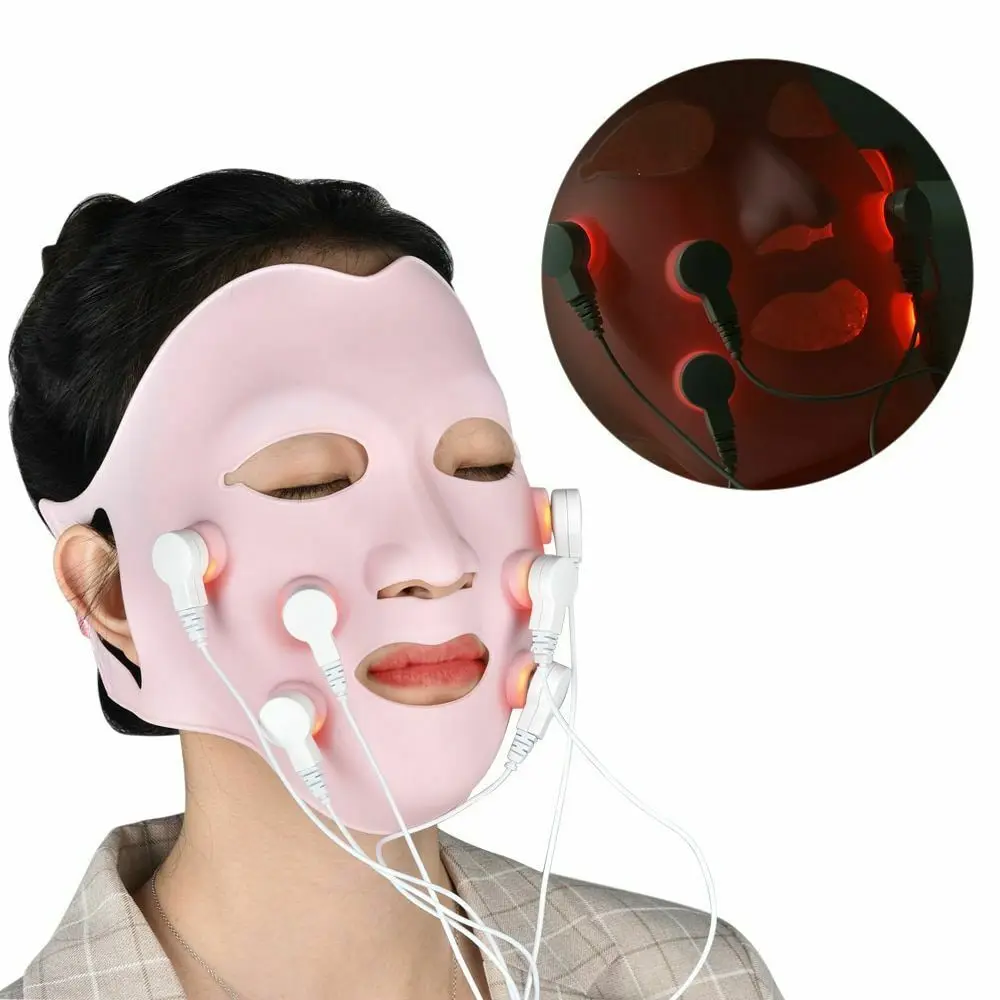 

Anti Wrinkle Beauty Red Light Vibration Led Facial Therapy For Skin Care, White,pink