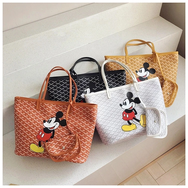 

2021 Wholesale Mickey mouse tote bag colorful diaper bag cartoon Composite Bag famous luxury women handbags and purses