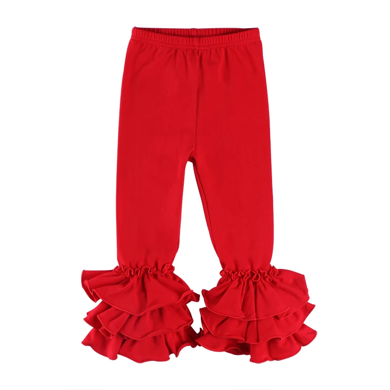
Welcomed Hot Sale Solid Color Candy Colors Leggings Soft Cotton Girls Wholesale Baby Icing Ruffle Pants 