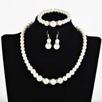 

2020 SAF wholesale pearl alloy rhinestone Korean new grace fashion women necklace and earring jewelry sets