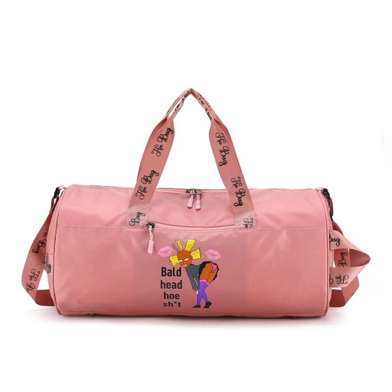 

Baldhead Hoe Shit Spinnanight Bags Wholesale Custom Women Waterproof Overnight Duffle Bag Pink Spend The Night Bag