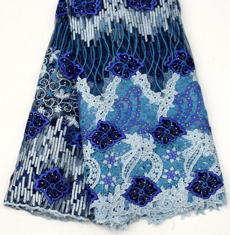 

Latest 2020 fashion women luxury beaded george lace fabric embroidery stoned, Accept customized color