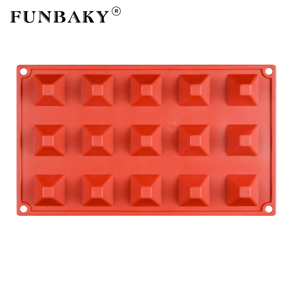 

FUNBAKY Candy silicone mold square cube shape chocolate silicone mold handcraft gummy soft sweet making kits candle molds, Customized color