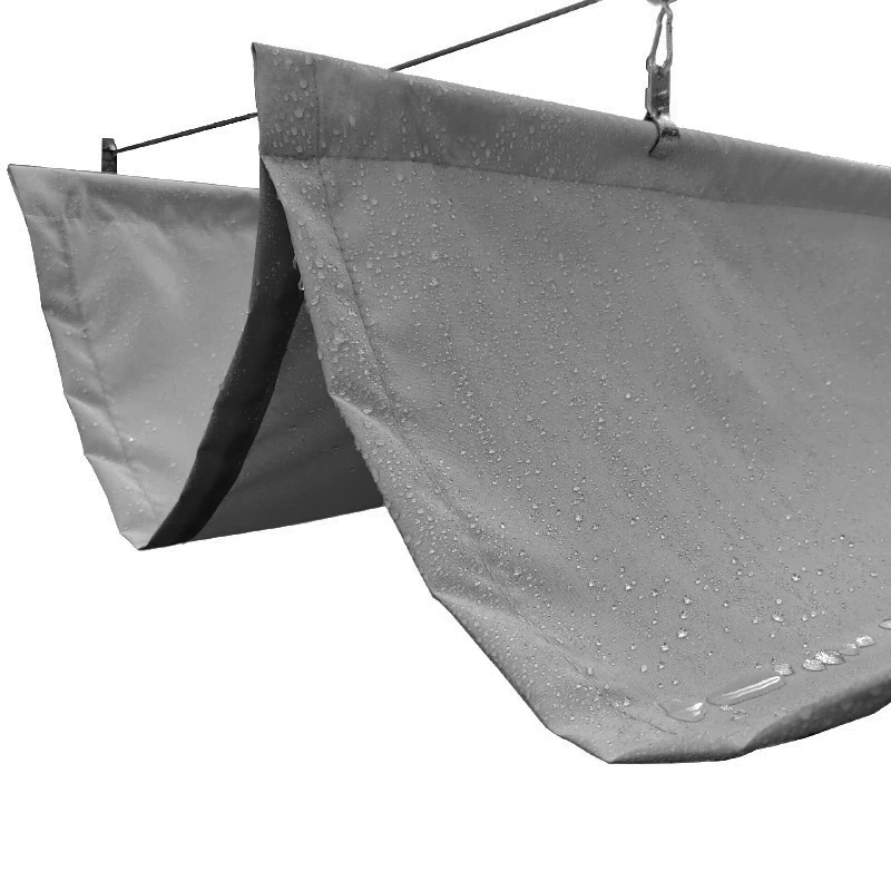Grey Rainproof Wave Telescopic Sails Outdoor Retractable Awning Sunblock Screen Courtyard Waterproof Canopy Sun Shading Sail
