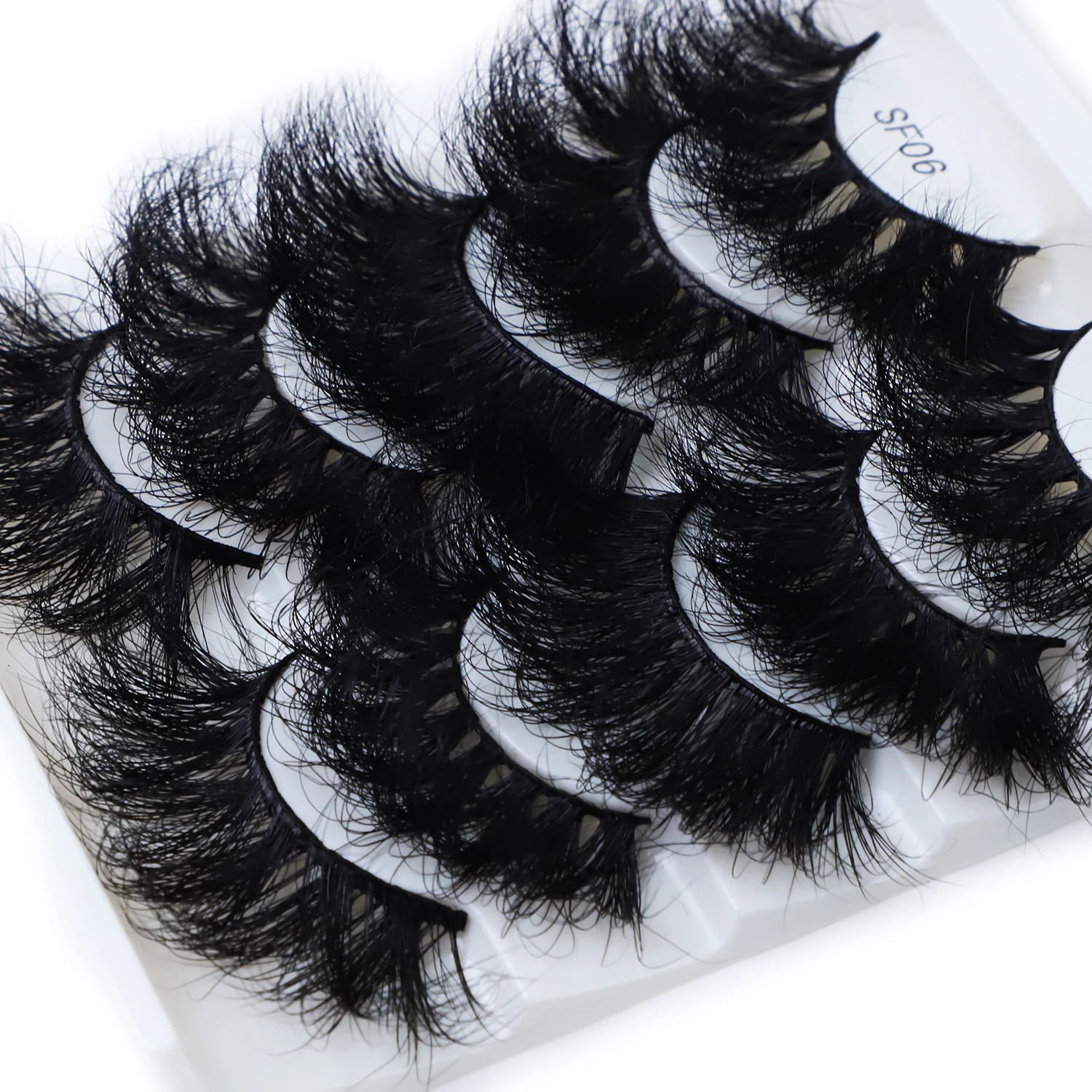 

Private Label Individual Mink Lashes Thick Natural Black 3D Eye Makeup Strip 25mm Eyelashes