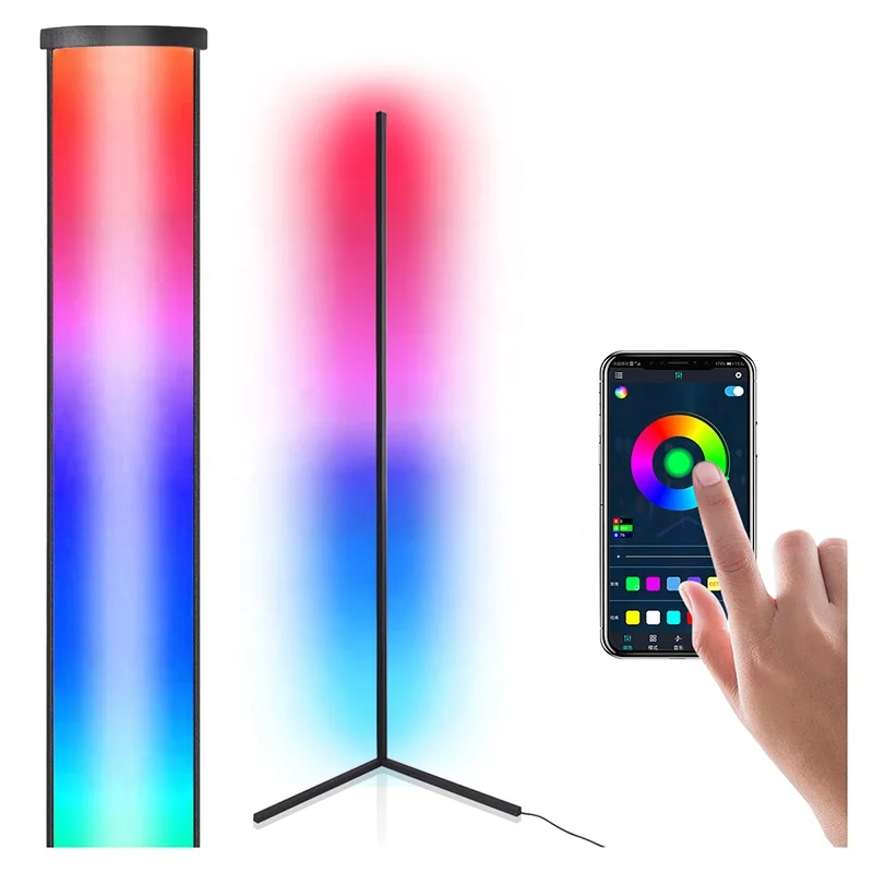 

Hot Selling Modern APP Control Nordic 140CM Standing Lamp Decorative Living Room LED Stand Corner RGB Floor Light With Remote