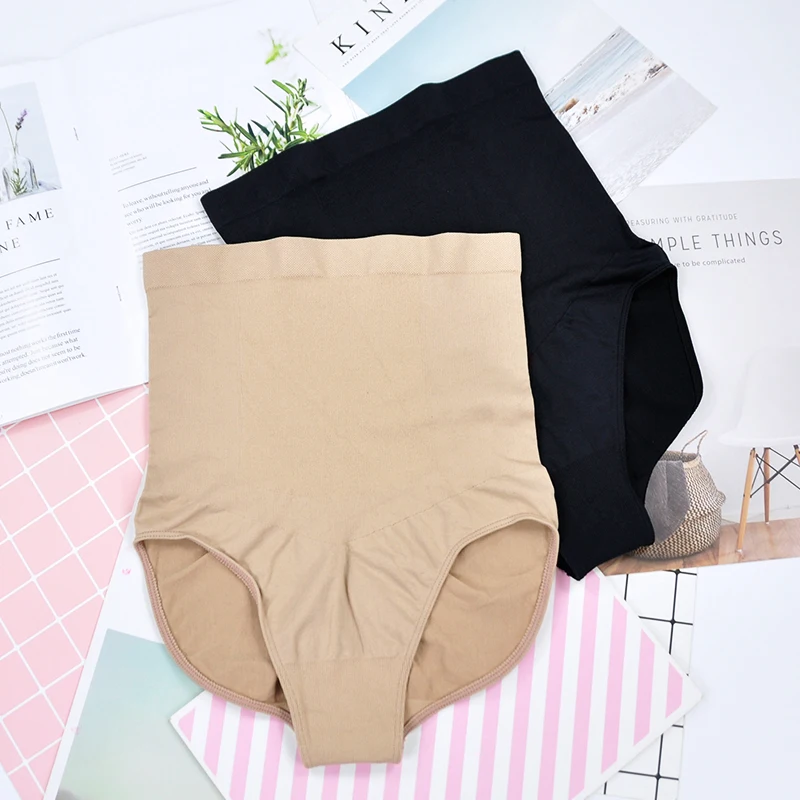 

2021 new h High-Wai shaping Panty body panties silicone non-slip corset hip briefs, Black beige