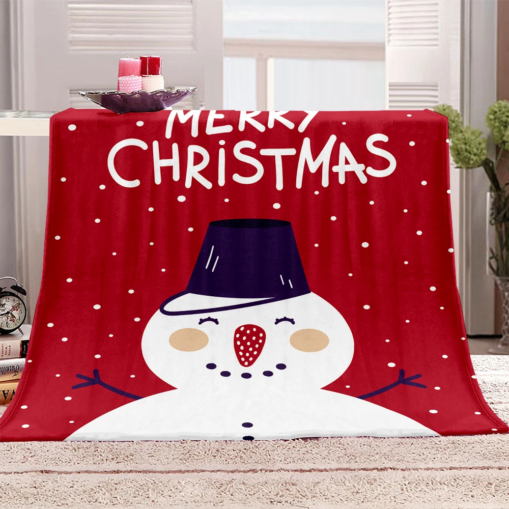 

Merry Christmas Snowman Home Decoration Throw Blanket Custom Gift Photo Digital Printing Flannel/wool Baby Blanket 130*100cm