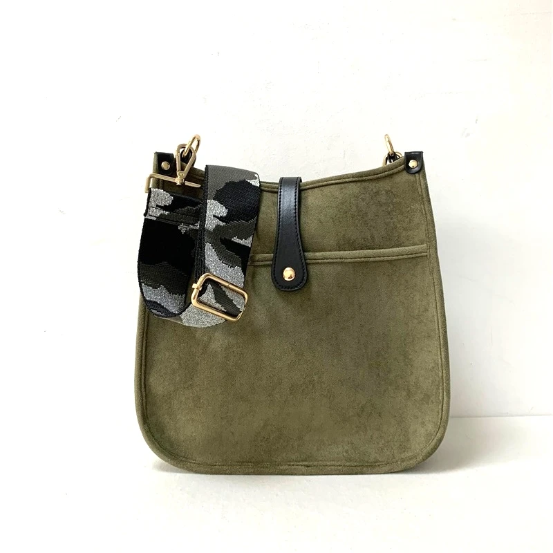 

Trendy American Fashion Suede Messenger Bag For Girls Crossbody Handbag For Women