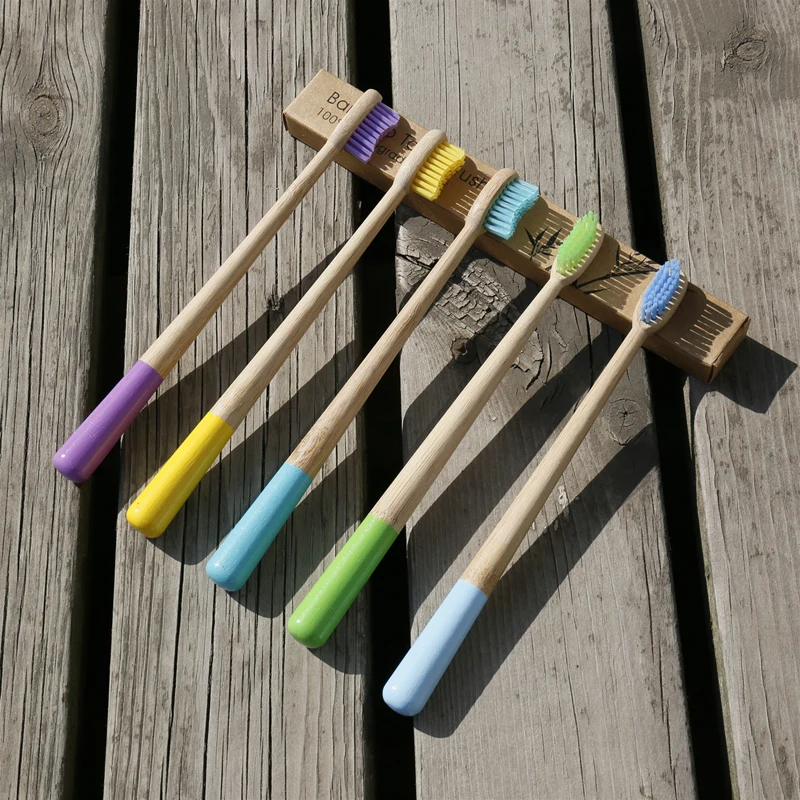 

Hot Selling Soft Organic Bamboo Toothbrush 100% Biodegradable Charcoal Bristle Brush Clean Teeth Cepillos De Dientes De Bambu, Multicolor