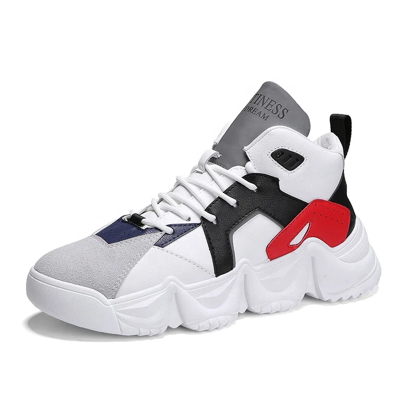 
Custom Brand 2019 Winter High Top Fashion Sneaker For Men Leather Upper Breathable Walking Shoes Thick Bottom L-1572 