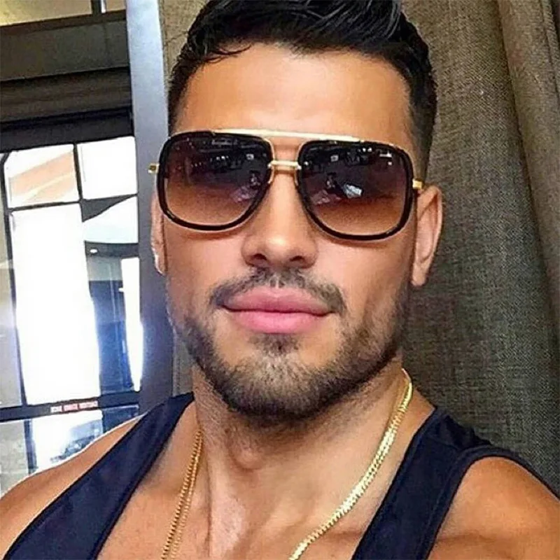 

GGAM1828 retro cool flat top sun shades oversized women sunglasses man