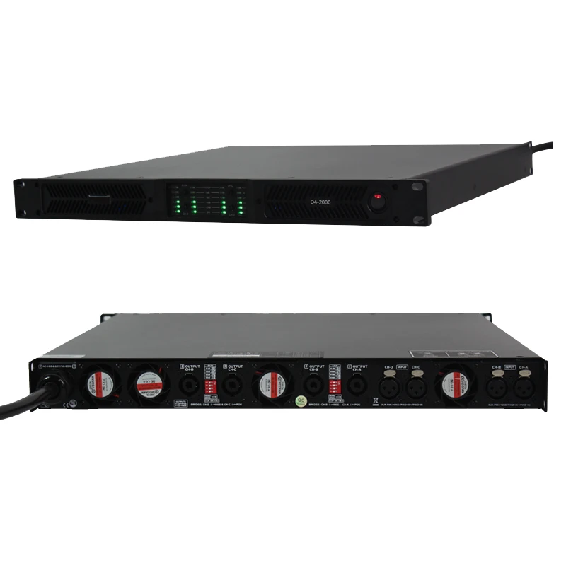 

Sinbosen D4-2000 1U stable 2 ohms 4 channel sound equipment speaker audio class d power amplifier professional