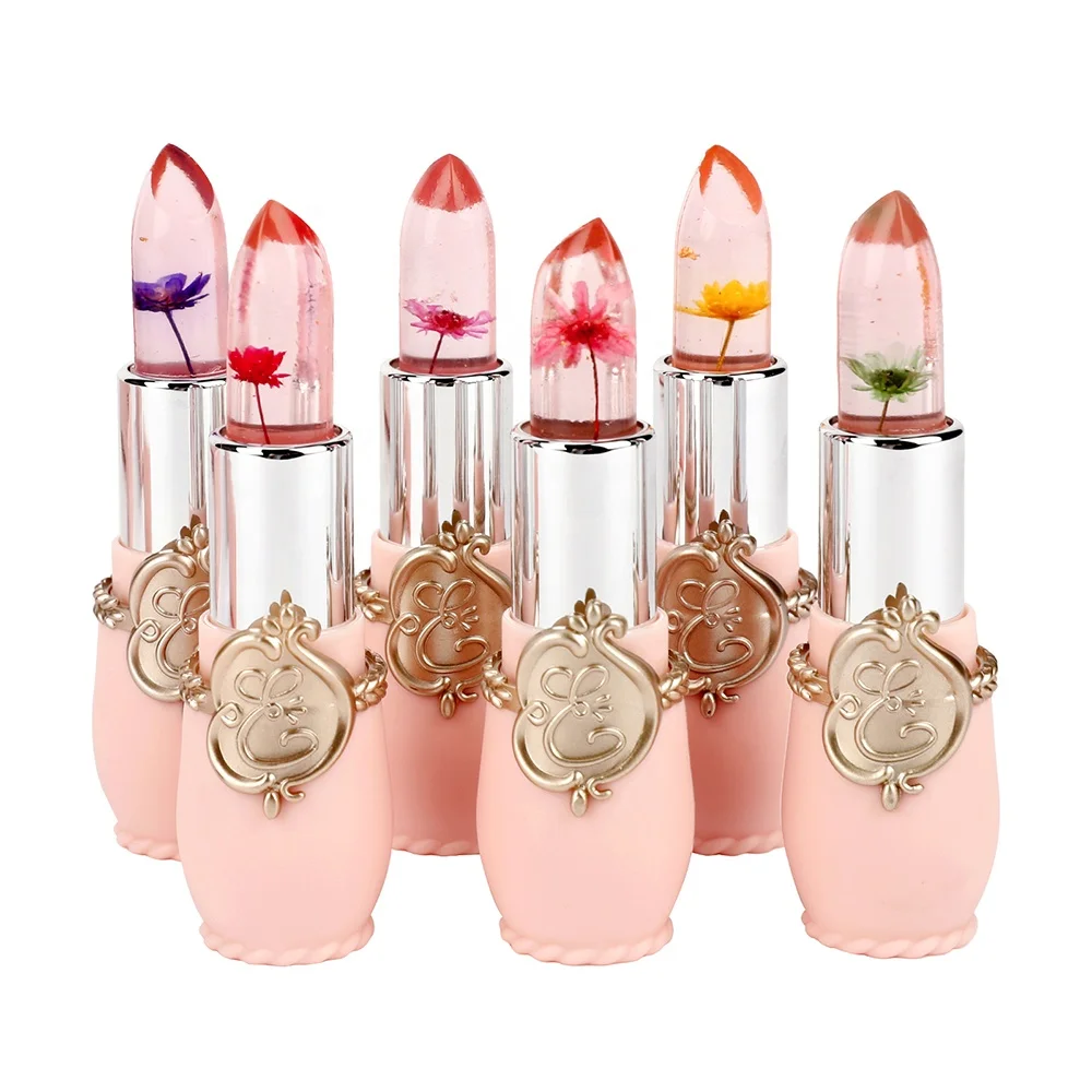 

Waterproof lipstic women fashion jelly flower lipstick for lady 6 color vegan lipstick