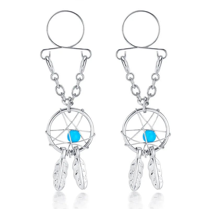 

AliExpress wish Amazon hot small dream catcher fake adjustable nipple ring piercing jewelry