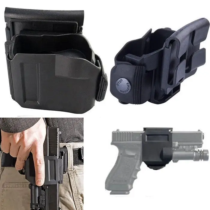 

Tactical Multifunction Rotating 360 GlockClip Right Hand MOLLE Holster for Glock 17 19 22 23, Black