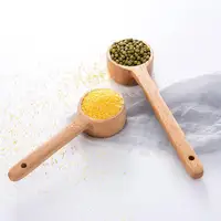 

Custom beech wood bamboo tea powder spoon wooden coffee bean measuring scoop
