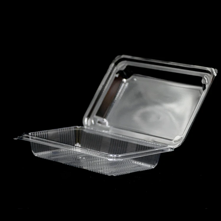 

PET disposable Clear rectangle clamshell plastic fruit storage box, Transparent