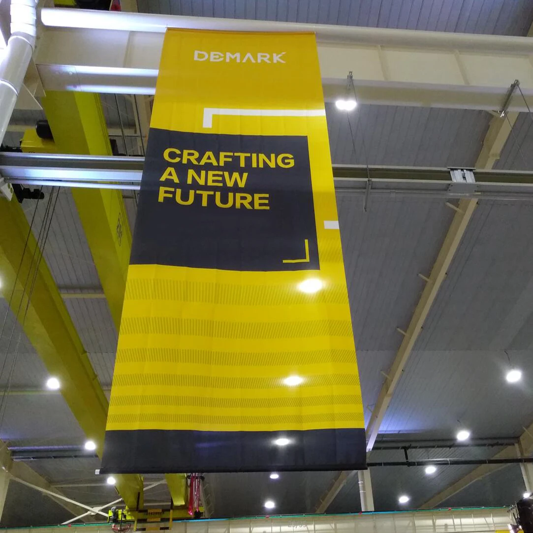embroidered flags and banners ceiling advertising hang banner