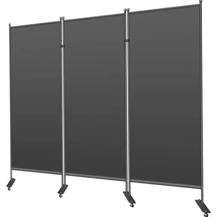 

Proman Products Galaxy Outdoor/Indoor Room Divider (3-Panel), 102" W X 16" D x 71" H, Gray, Black