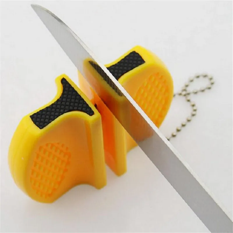 

Multicolor Mini Portable Outdoor Multifunctional Pocket Kitchen Knife Sharpener With Chain Plastic Household Tool