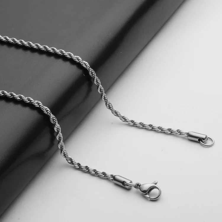 

316 stainless steel titanium steel jewelry thick twist necklace chain, Gold/rose