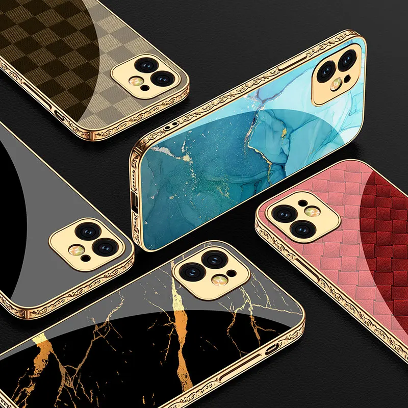 

2021For iPhone 11/12 mobile phone case luxury mobile phone accessories IMD plating embossed fram for iPhone 13/pro/max, Multiple colors