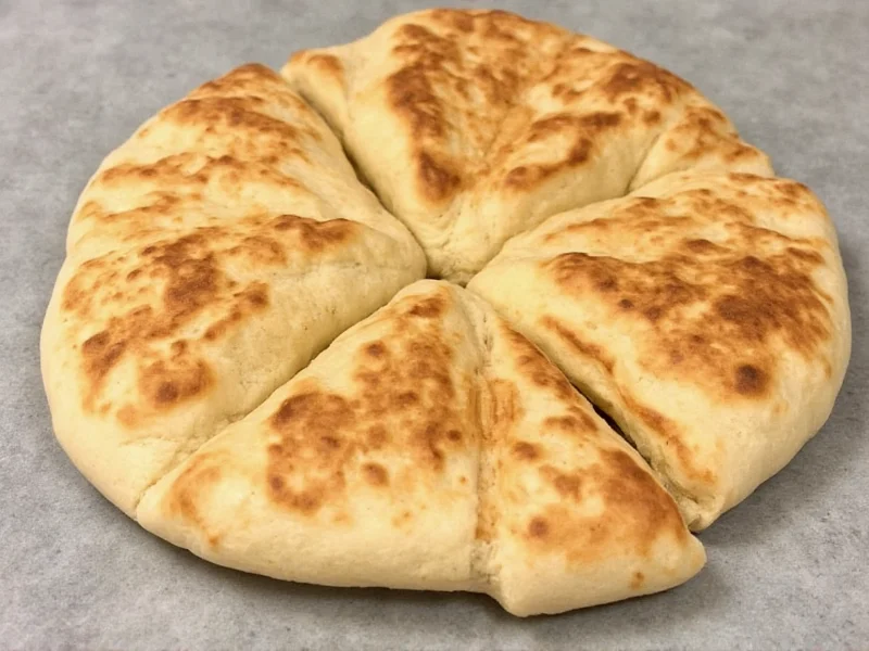 Freshly baked pita bread with perfect pocket formation