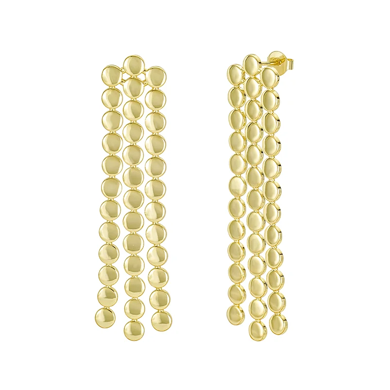 

Gemnel new arrival tennis big dangling stud long chian link simple stud earrings for woman