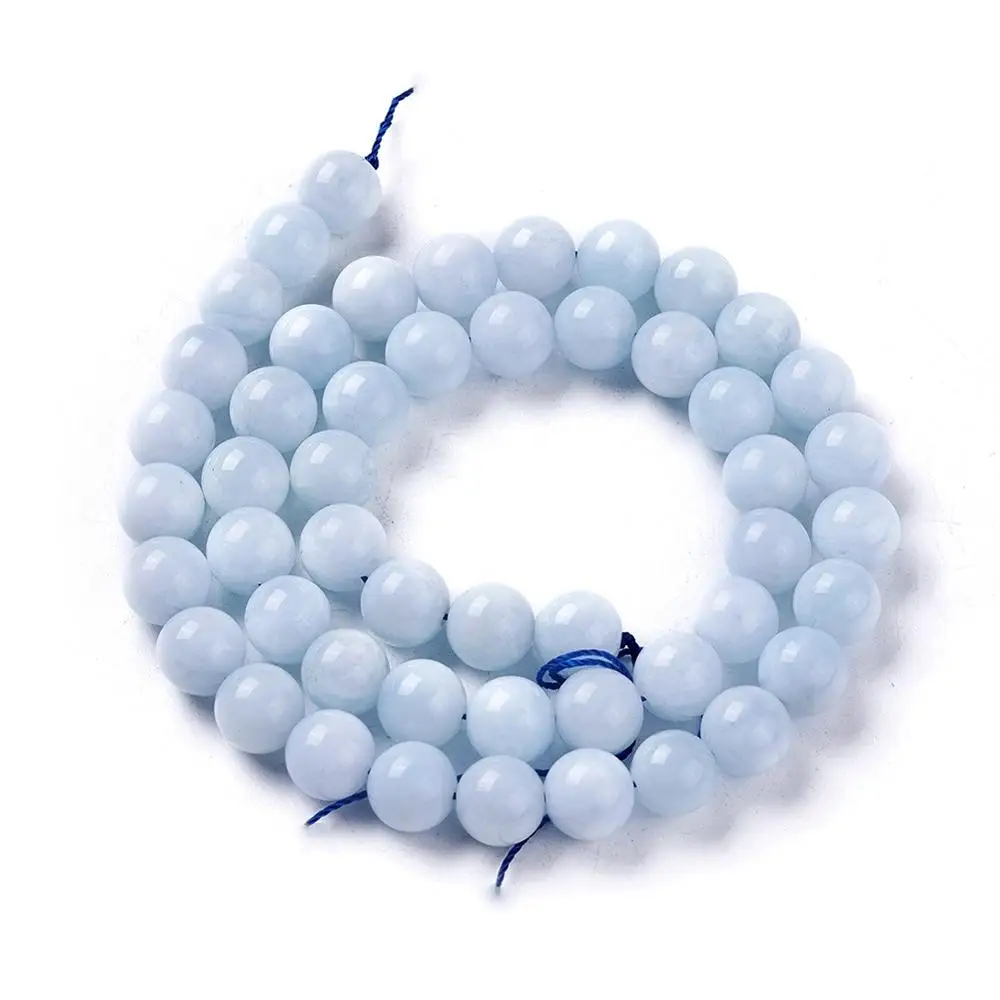 

PandaHall 8mm Natural Aquamarine gemstone Ball Beads