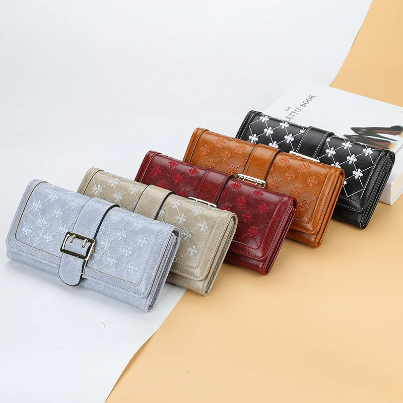

Fashion baellerry wallet handbags women leather wallet with metal