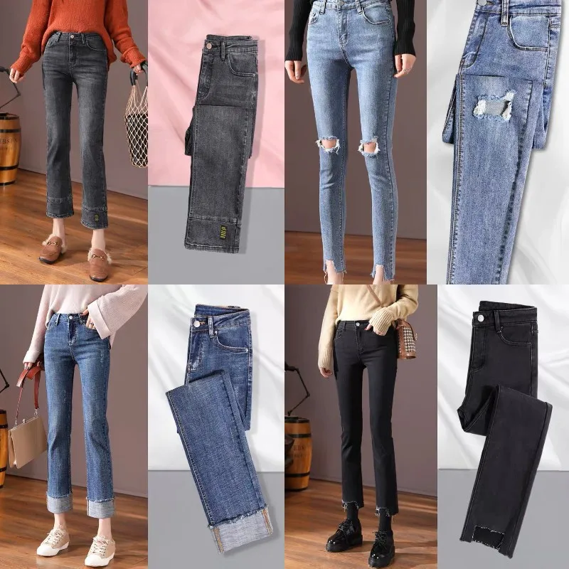 

New summer high waist ladies high quality jeans wholesale, Blue