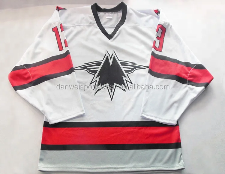 

white color sublimated plain stripe design field sweden hockey jersey