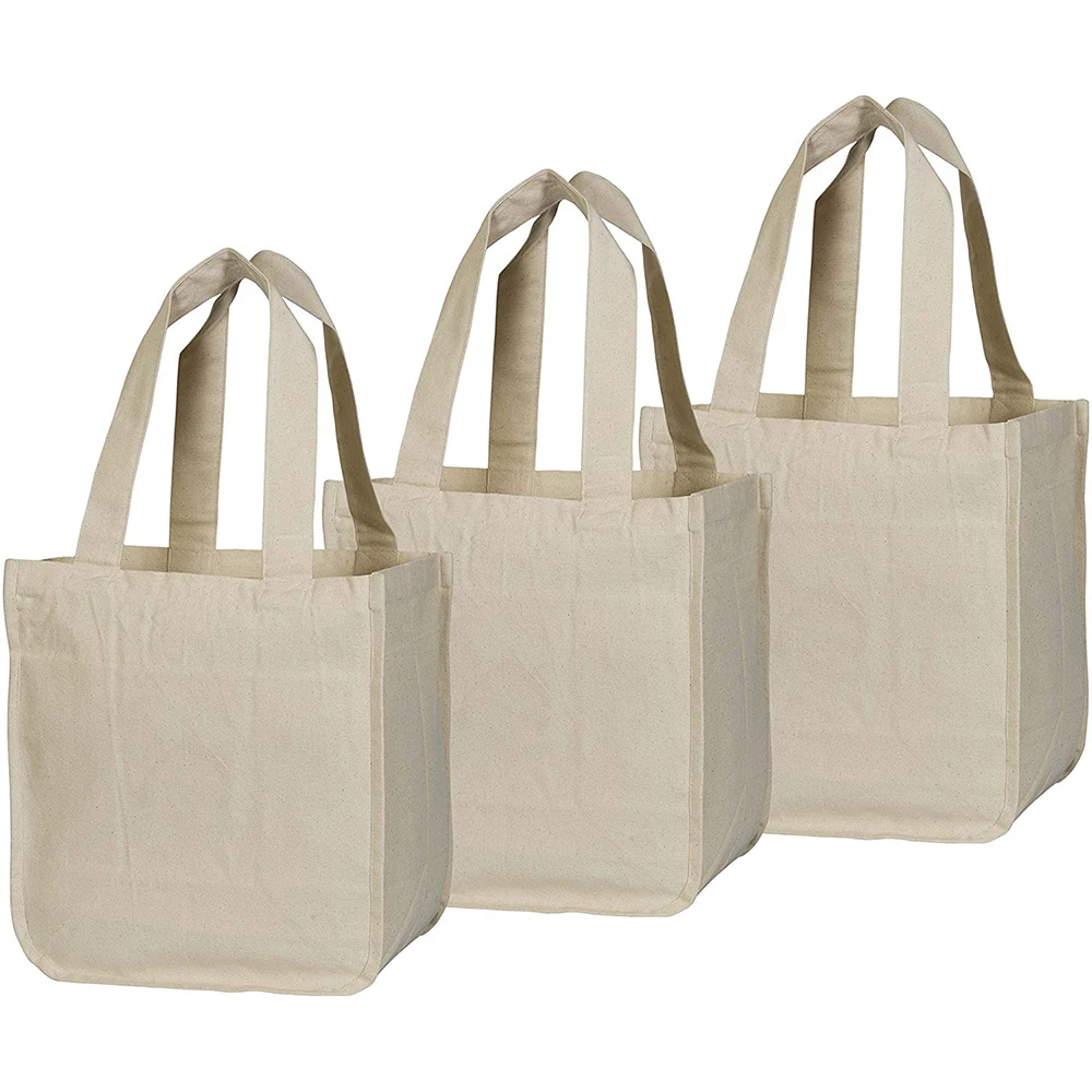 Wholesales Custom Logo Printed Linen Tote Bag Cotton Canvas 6 Pack ...