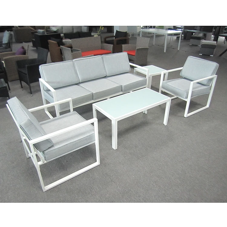 
All aluminum 5pcs KD(knock down) patio sofa set metal garden furniture modern outdoor furniture tube sofa set 