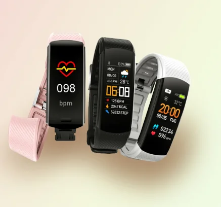 

C5s Earphone Online Smart wireless Earbuds Bracelet Watches with Wristband for Android Smart Bands with Heat Rate 2021, Black