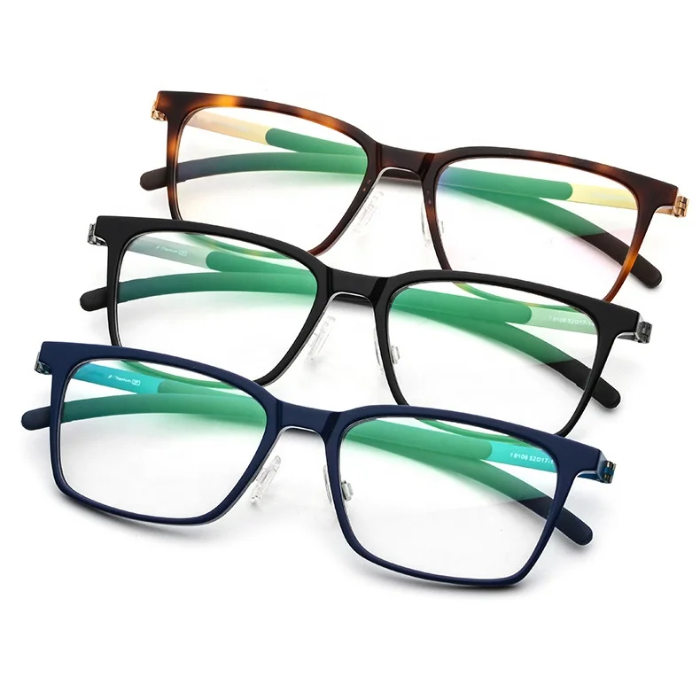 

Trendy Oculos Quadrado Elastic Titanium Mixed Acetate Frames Optical Eyewear BR19106, Shown